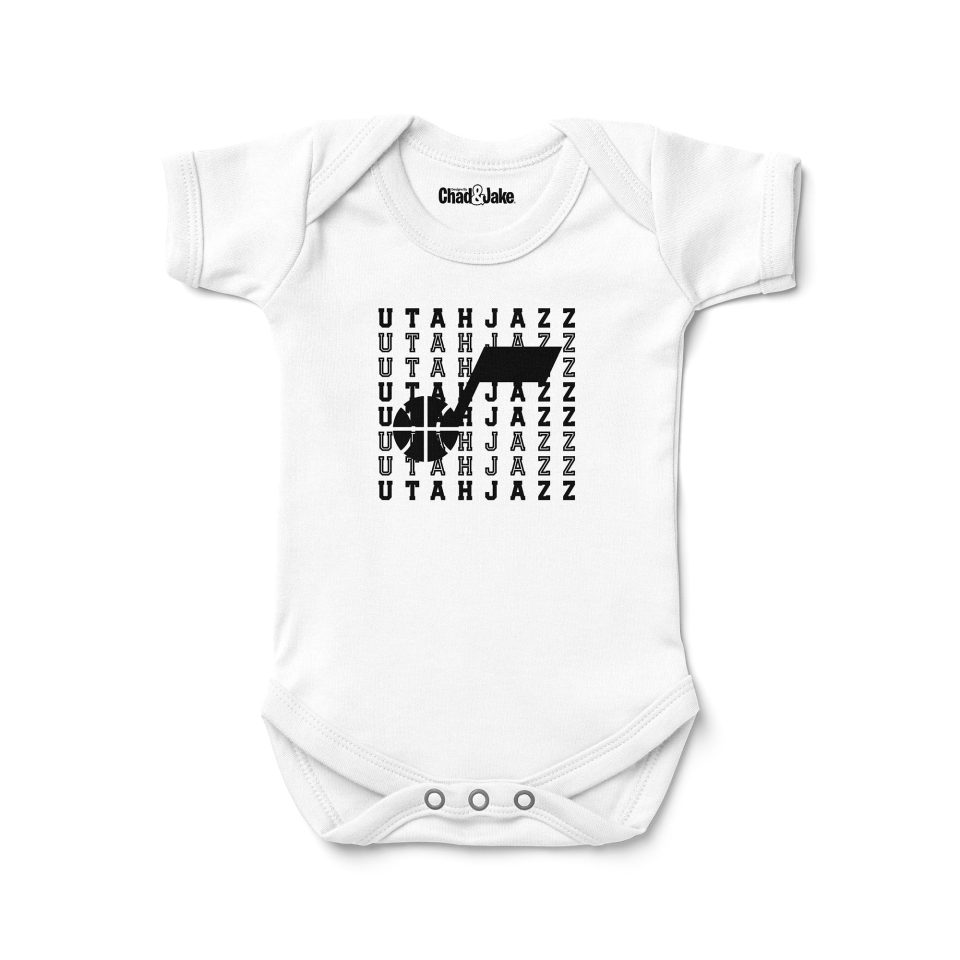 Safe BPA-Free Newborn & Infant Chad & Jake White Utah Jazz Retro Bodysuit