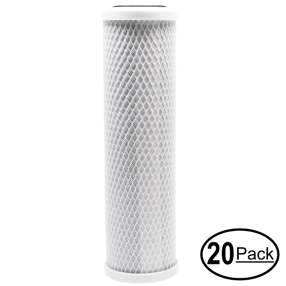 Core 20-Pack Replacement for PurePro RO103-TDS Activated Carbon Block Filter - Universal 10 inch Filter for PurePro Typical RO System - Denali Pure Brand