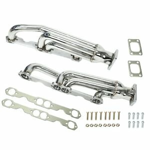 Easy-Clean Twin Turbo Headers For Chevy Camaro TransAm Firebird 350 305 T3 SBC GM Manifolds