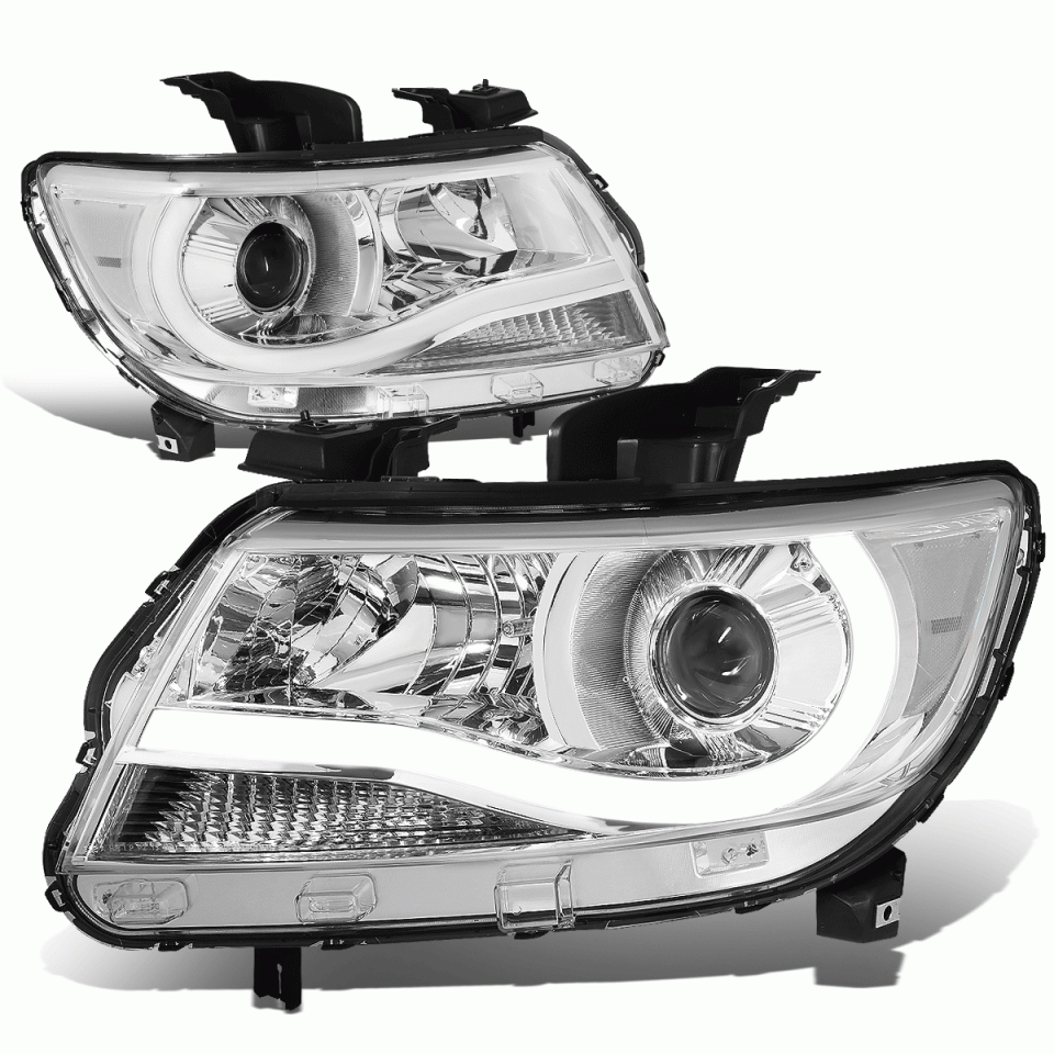 Eco-Friendly Versatile 2015-2020 Chevy Colorado LED DRL Bar Projector Headlight Lamps Chrome/Clear