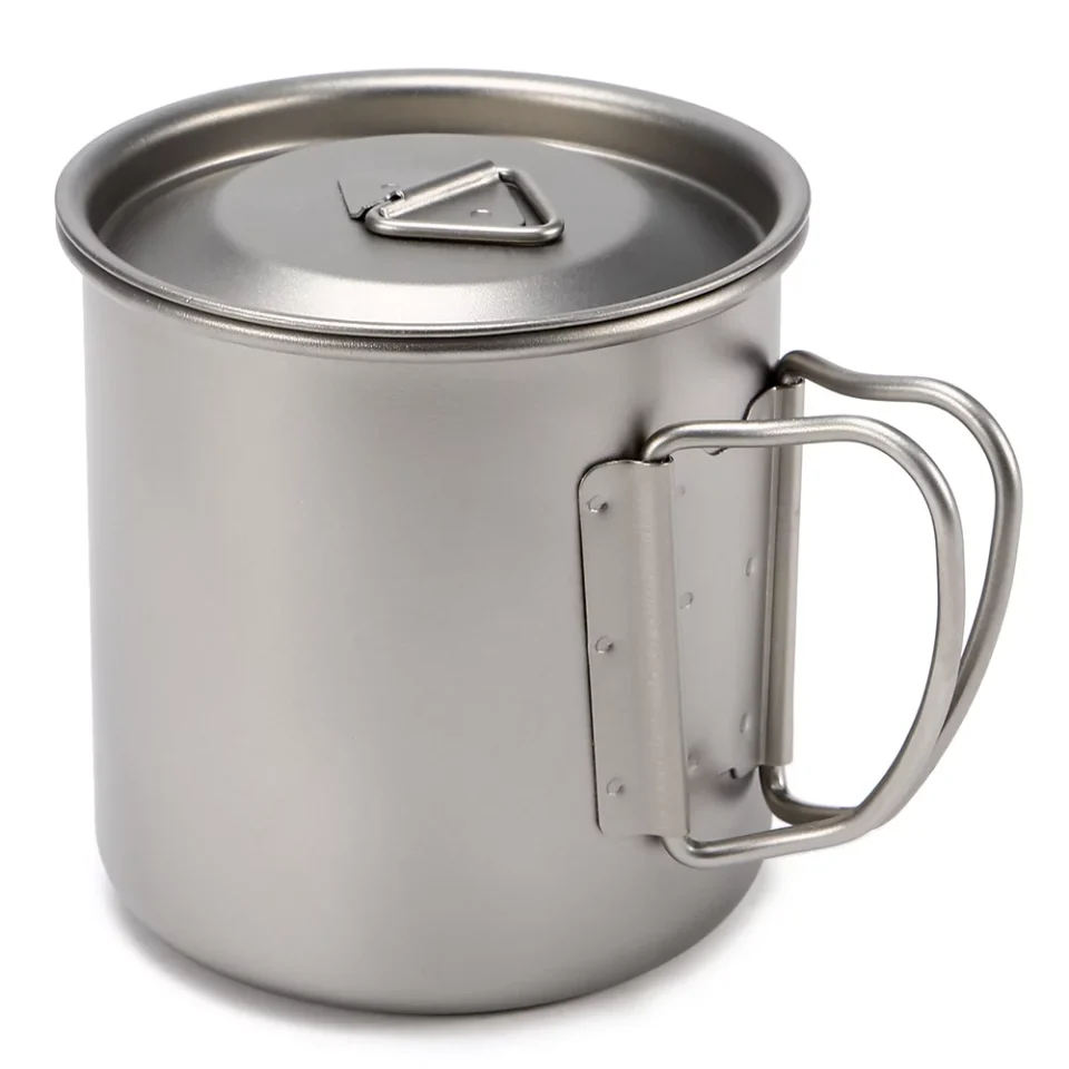 Cast Iron Cleaning Andoer Ultralight Titanium Cup Outdoor Portable Mug Camping Picnic Water Cup with Foldable Handle 300ml / 400ml / 450ml / 750ml