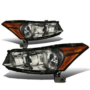 Natural Long-Lasting 2008-2012 Honda Accord Sedan Pair Smoked Housing Amber Corner Headlight/Lamp