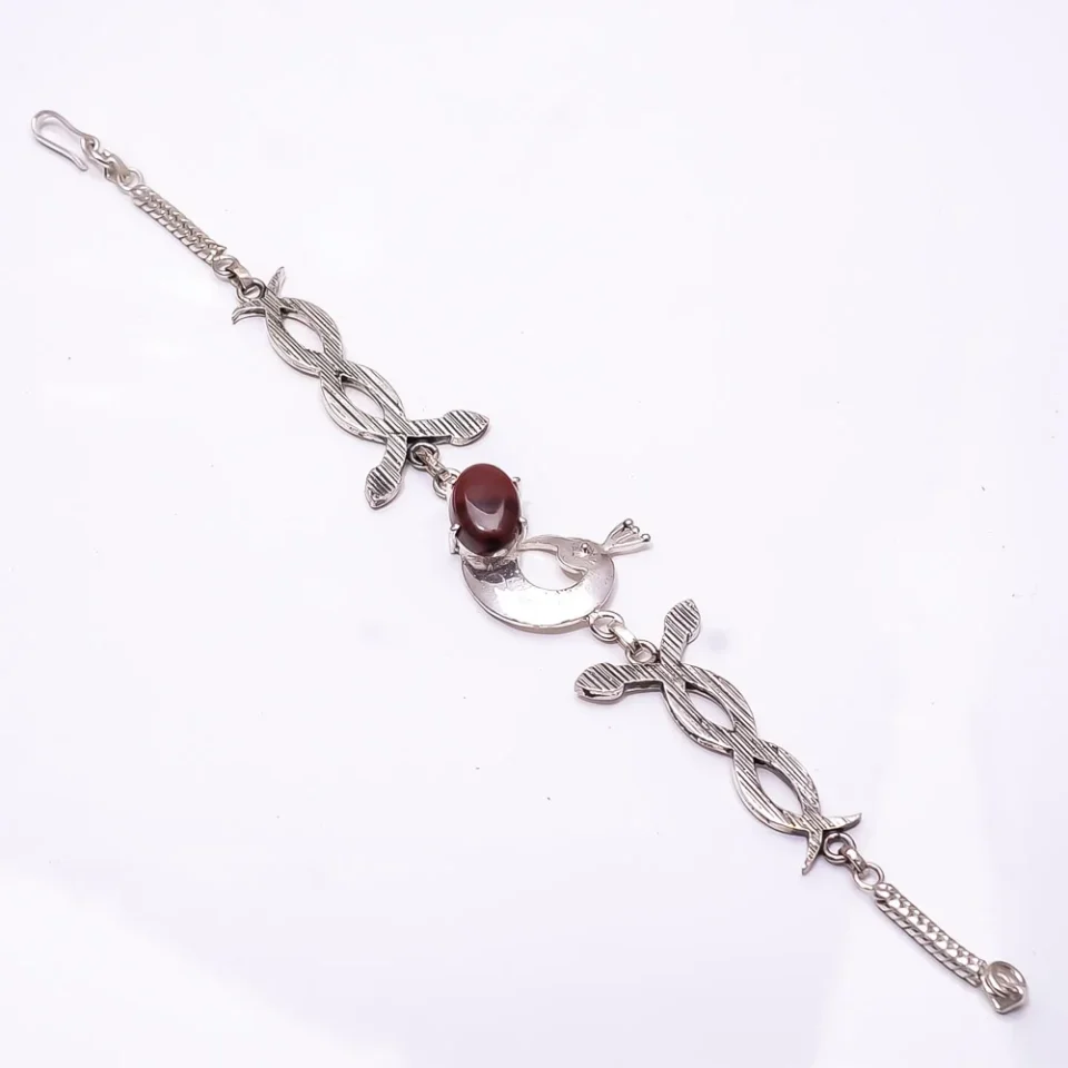 Glass Dining Mookaite - Australia 925 Silver Plated Bracelet 7.99 B_9125_416_3, Valentine's Day Gift, Birthday Gift, Beautiful Jewelry For Woman & Girls
