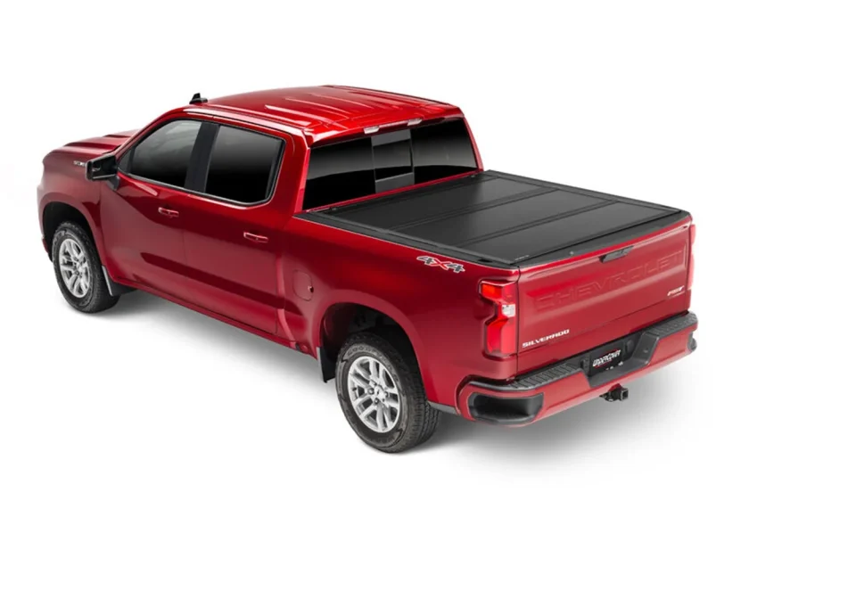 Polished UnderCover Ultra Flex Hard Folding Truck Bed Tonneau Cover | UX52020 | Fits 2022 - 2023 Nissan Frontier with or without Utili-Track System 5' 0 Bed (60)