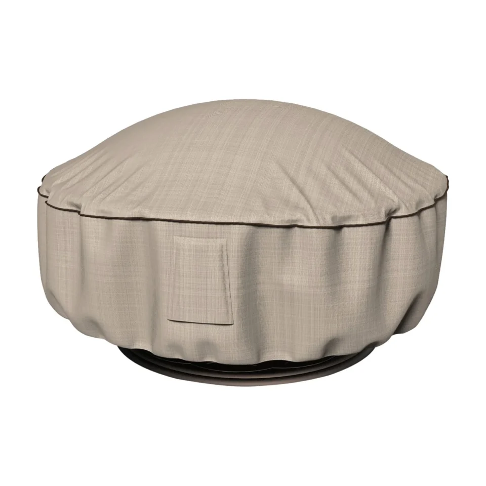 Baking Budge 36Dia. Black Ivory Patio Firepit Cover, StormBlock? Mojave