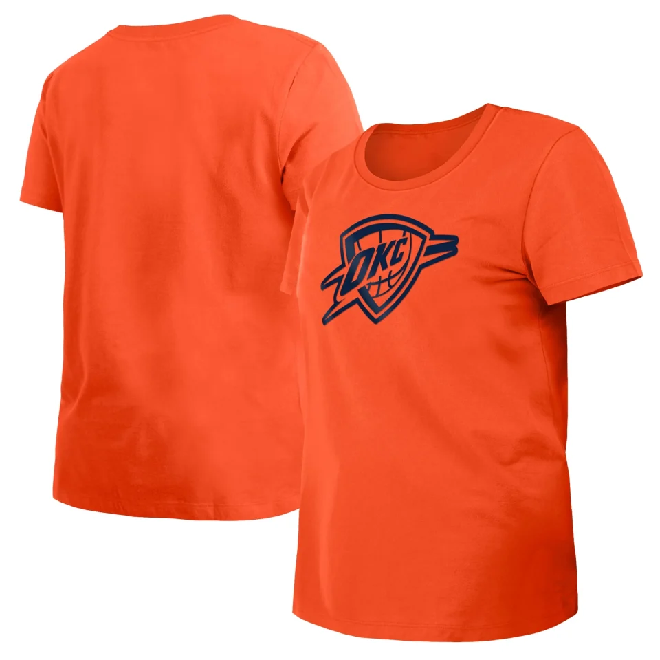 Easy-Clean Durable Women's New Era Orange Oklahoma City Thunder 2023/24 City Edition T-Shirt