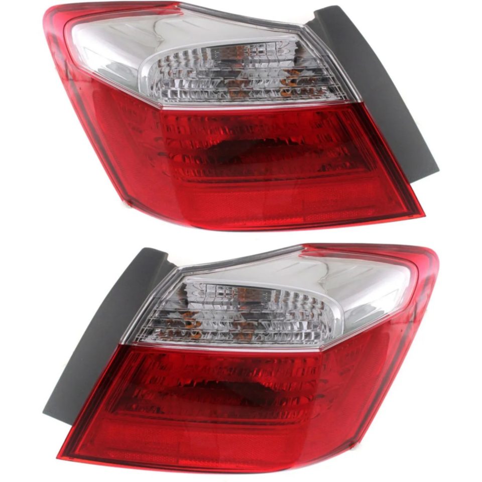 Bamboo Halogen Tail Light Left and Right Outer For 13-15 Honda Accord Sedan EX LX Sport