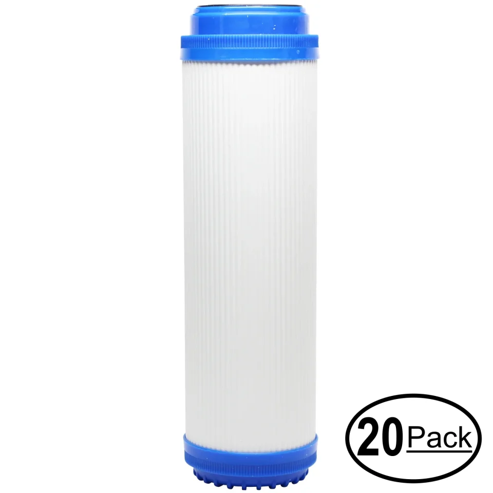 Stainless Steel Versatile 20-Pack Replacement for PurePro FS401P-DI Granular Activated Carbon Filter - Universal 10-inch Cartridge for PurePro Aquarium RO/DI System - Denali Pure Brand