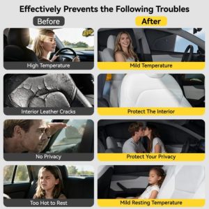 Popular Car Window Shades for Model Y Juniper 2025-2026 8PCS Privacy Protection Sunshade Car Accessories
