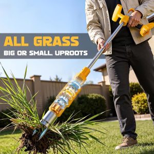 Safe Eco-Friendly Stand Up Weed Puller. Ecarke Brushless Electric Weed Puller. Compatible with DeWalt 20V Battery