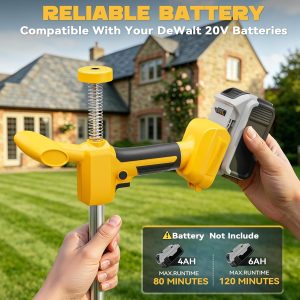 Safe Eco-Friendly Stand Up Weed Puller. Ecarke Brushless Electric Weed Puller. Compatible with DeWalt 20V Battery