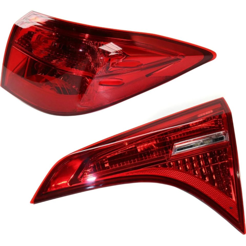 Pure Ceramic Tail Lights For 2017-2019 Toyota Corolla LH/RH Inner Outer with bulb Halogen/LED
