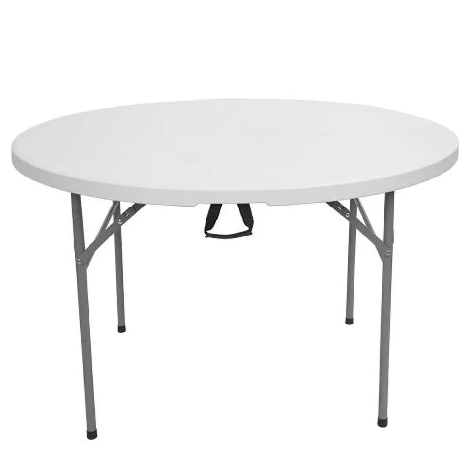 Travel Bornmio 48inch Round Folding Table Outdoor Folding Utility Table White