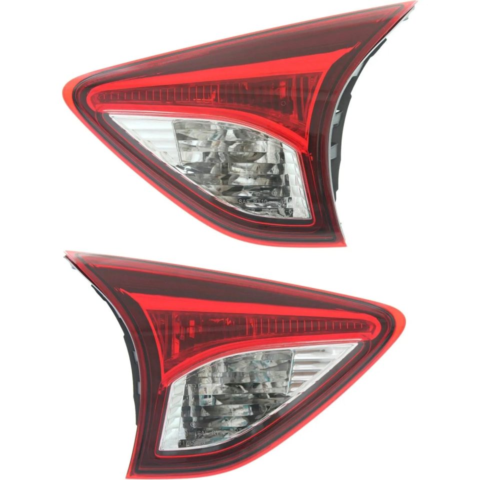 Supreme Halogen Tail Light Set For 2013-2016 Mazda CX-5 Inner Red Lens w/ Bulbs 2Pcs