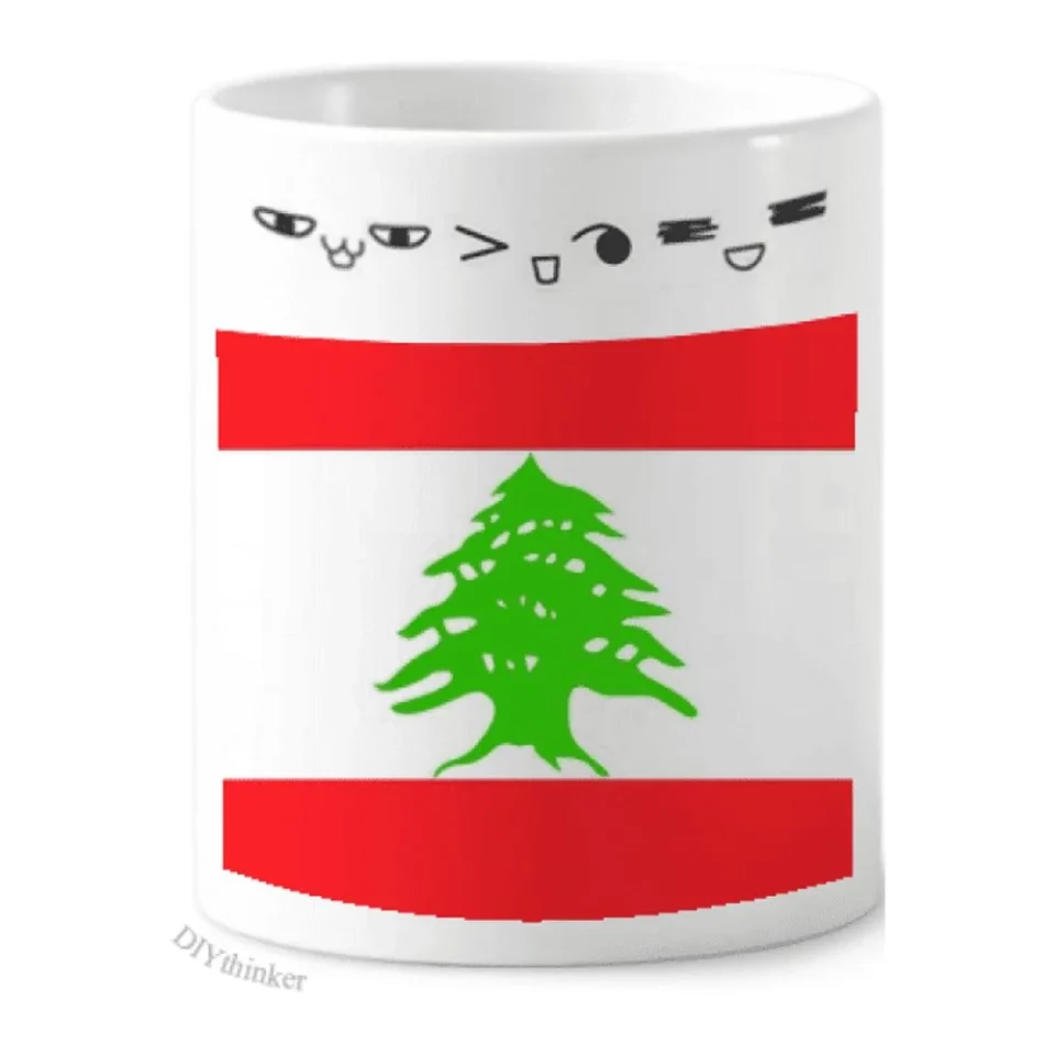 Baking Value Lebanon National Flag Asia Country Toothbrush Mug Cup Cartoon Lovely Pen Holder