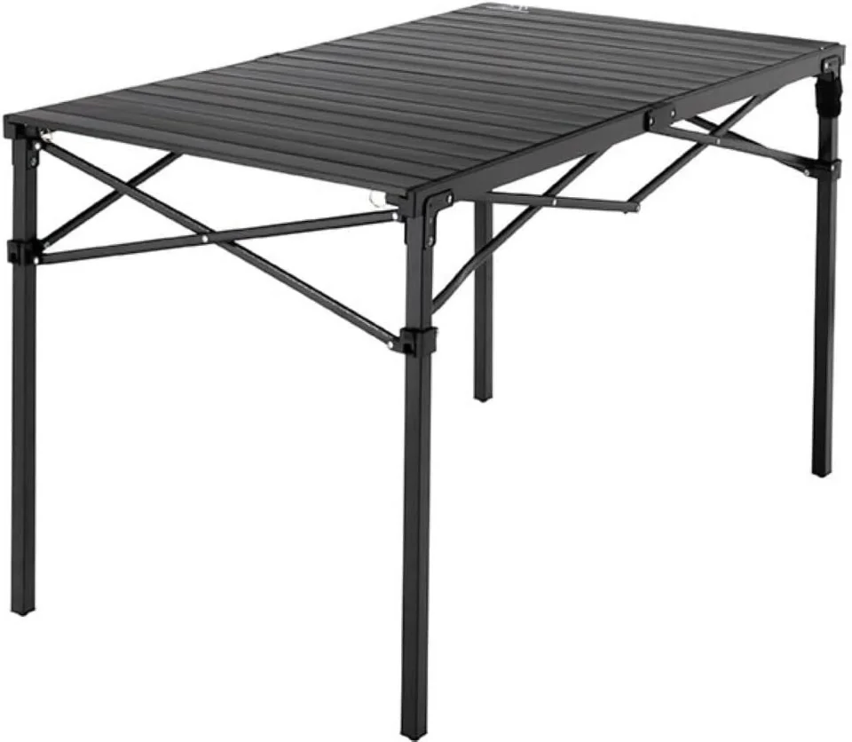 Essential Top-Rated Roll-Top Table For Camping (Medium) - Portable Aluminum-Top Folding Table With Steel Frame By Caddis Sports, Inc.