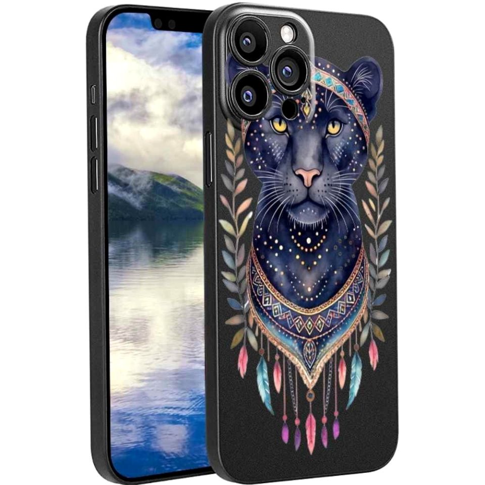 Baking Multi-Purpose a-cute-boho-Panther-427 phone case for iPhone 13 Pro Max for Women Men Gifts,a-cute-boho-Panther-427 Pattern Soft silicone Style Shockproof Case