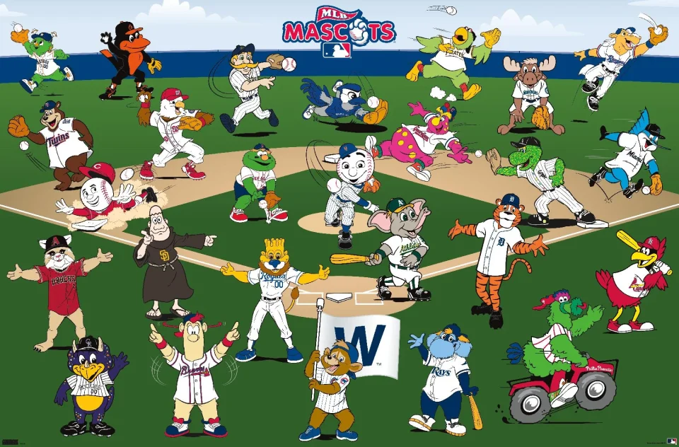 Select Leak-Proof MLB League - Mascots 22 Wall Poster, 22.375 x 34