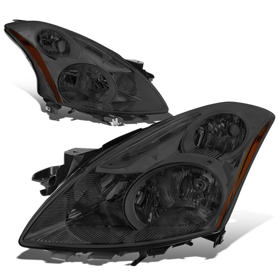Ceramic 10-12 Nissan Altima Sedan Pair Smoked Housing Amber Corner Headlight/Lamp