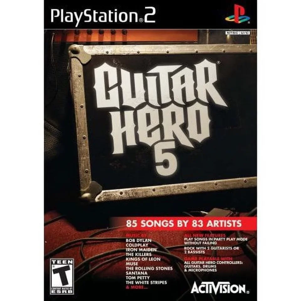 Multi-Purpose Best-Selling Guitar Hero 5 Stand Alone Software - PlayStation 2 (Game only)