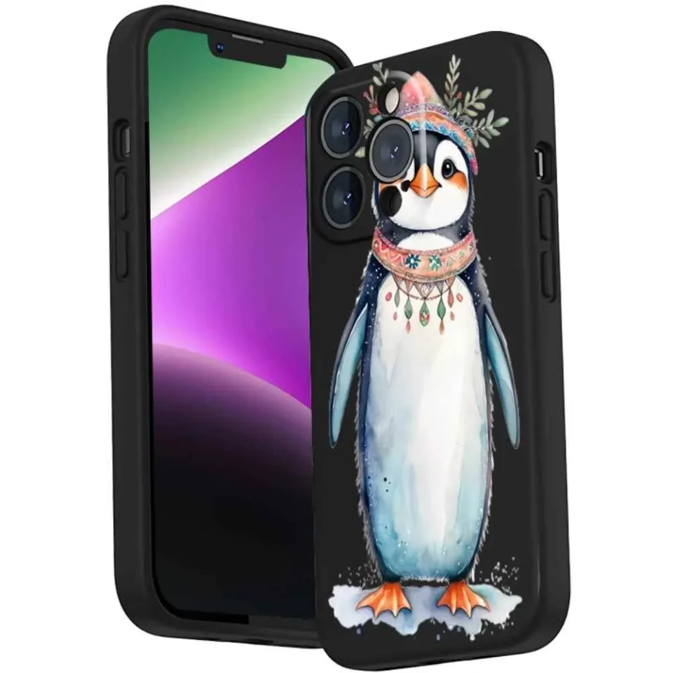 Supreme Gift-Ready a-cute-boho-Penguin-441 phone case for iPhone 15 Pro for Women Men Gifts,a-cute-boho-Penguin-441 Pattern Soft silicone Style Shockproof Case