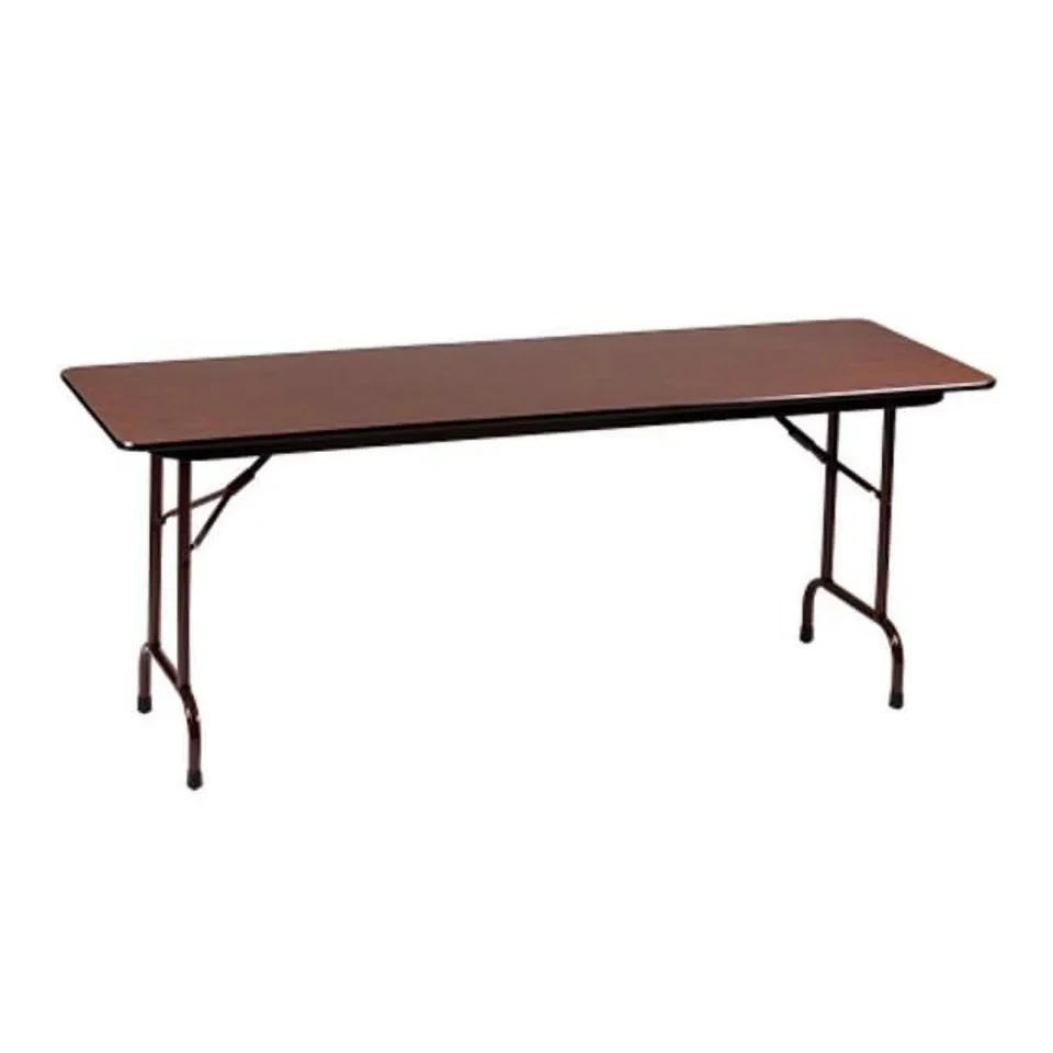 Ultimate Bamboo Correll 22-32H Adjustable Height Melamine Top Folding Table in Walnut