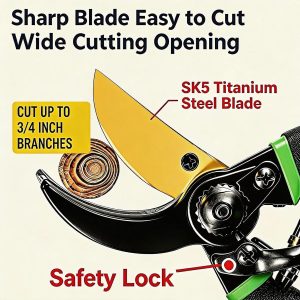 Dining AudcaLight Garden Pruning Tool. 4-Pack Bypass Pruning Shears. Titanium Steel Blade. With Gardening Gloves. Shears Stainless
