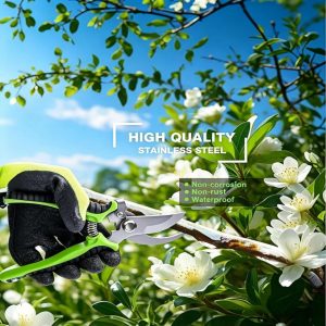Dining AudcaLight Garden Pruning Tool. 4-Pack Bypass Pruning Shears. Titanium Steel Blade. With Gardening Gloves. Shears Stainless