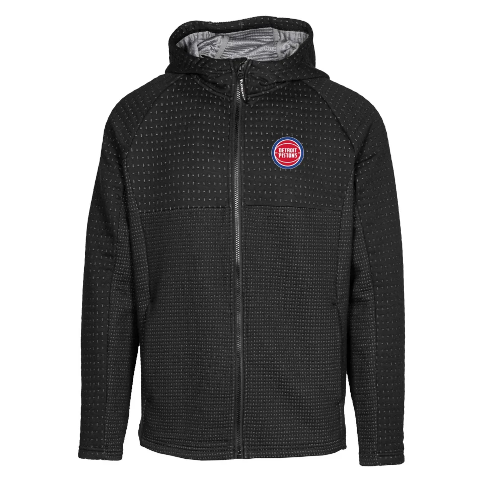 Baking Long-Lasting Men's Levelwear Black Detroit Pistons Durham Insignia Core Full-Zip Hoodie