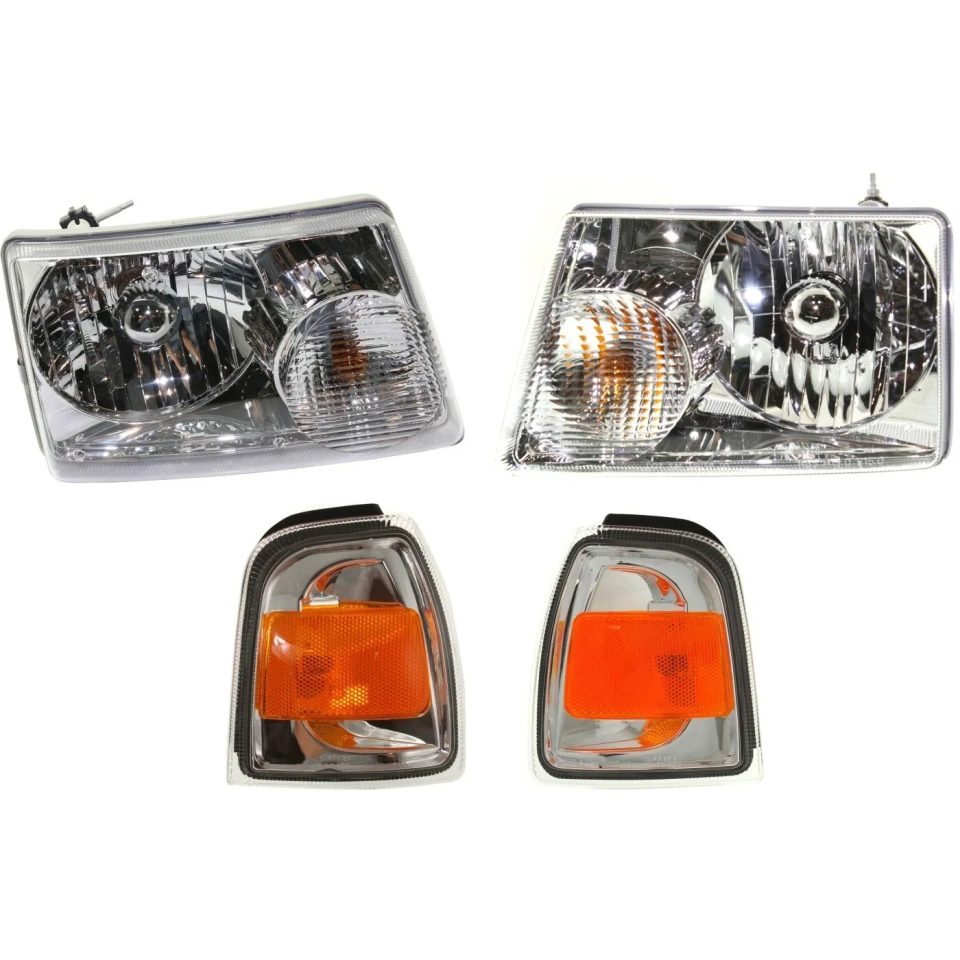 Glass Headlight Kit For 2006-2011 Ford Ranger Driver and Passenger Side