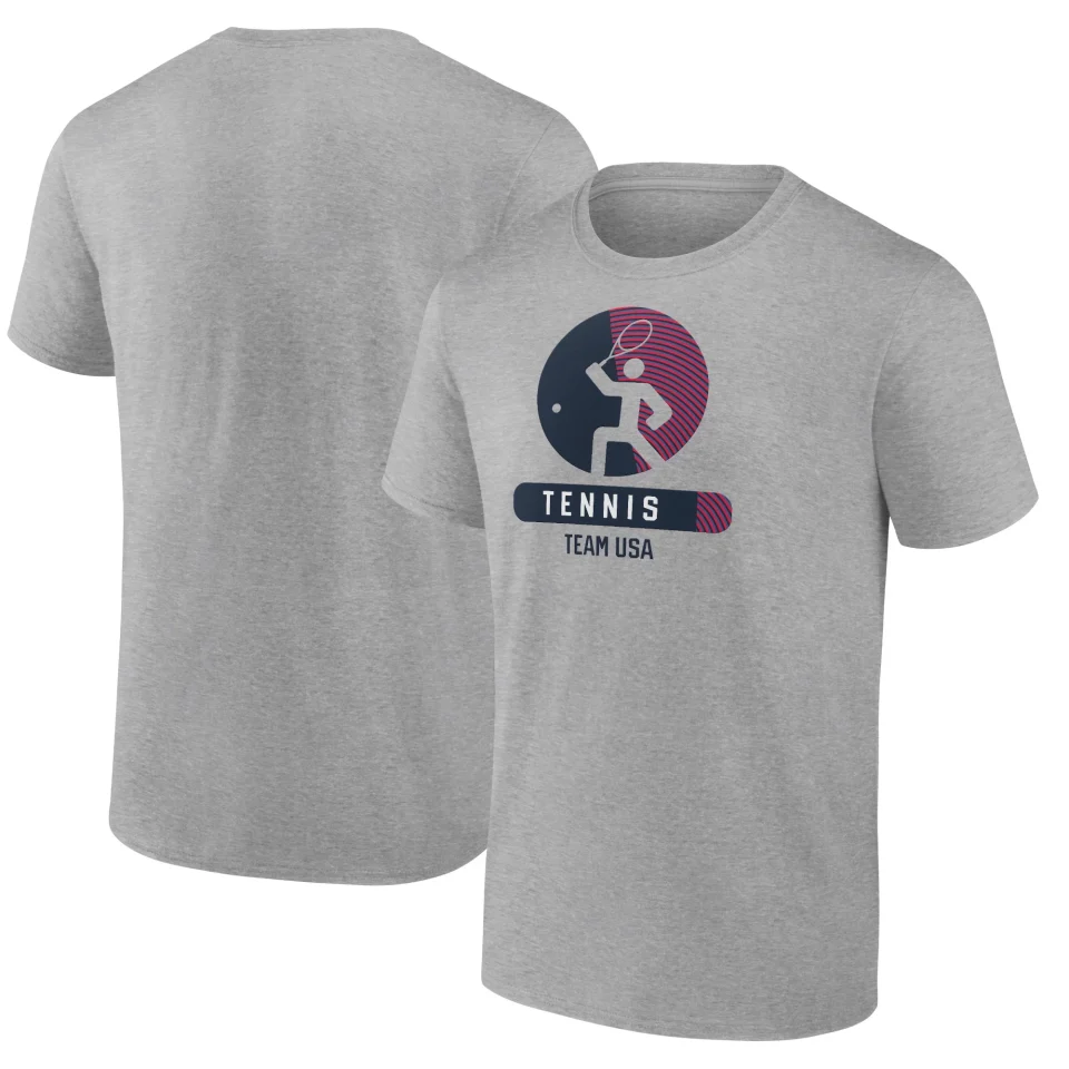 Top-Rated Men's Fanatics Branded Heather Gray USA Tennis Radiating Victory T-Shirt