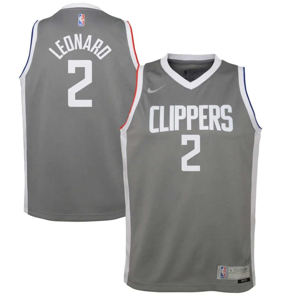 Silicone Outerstuff Kawhi Leonard Los Angeles Clippers NBA Boys Youth 8-20 Gray Earned Edition Swingman Jersey Small